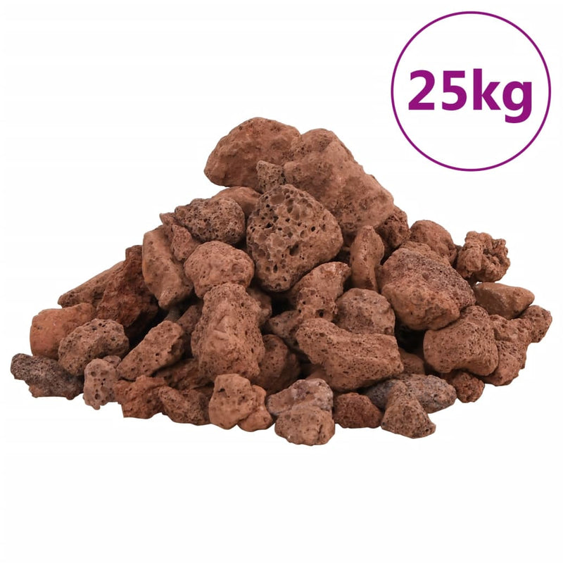 Load image into Gallery viewer, Vidaxl lavastenen 25 kg 1-2 cm rood
