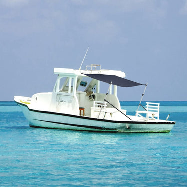 Vidaxl schaduwdoekset t-top 174x205x(115-194) cm marineblauw