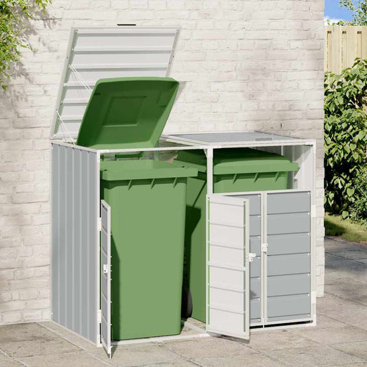 Vidaxl containerberging voor 2 containers 144x81x113 cm staal grijs