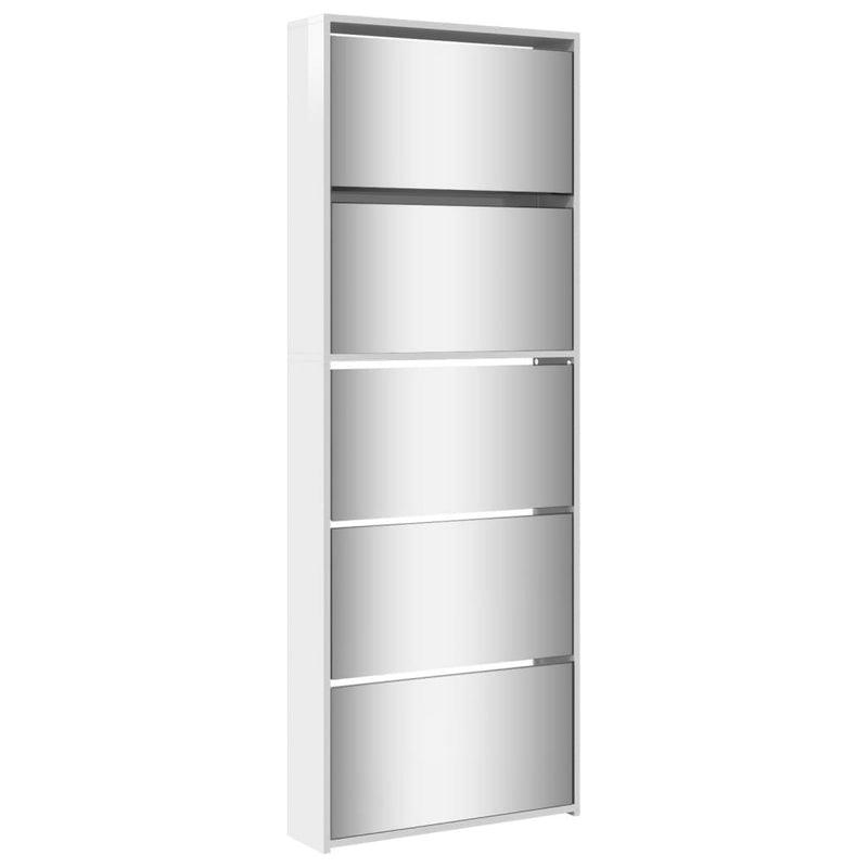 Load image into Gallery viewer, VidaXL Schoenenkast met spiegel 5-laags 63x17x169,5 cm hoogglans wit
