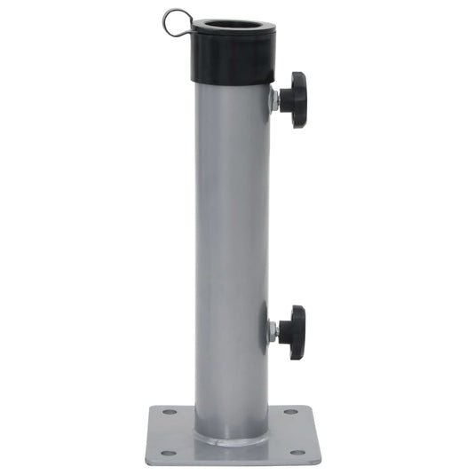 Vidaxl parasolvoet voor ø38 48 mm stok staal zilverkleurig