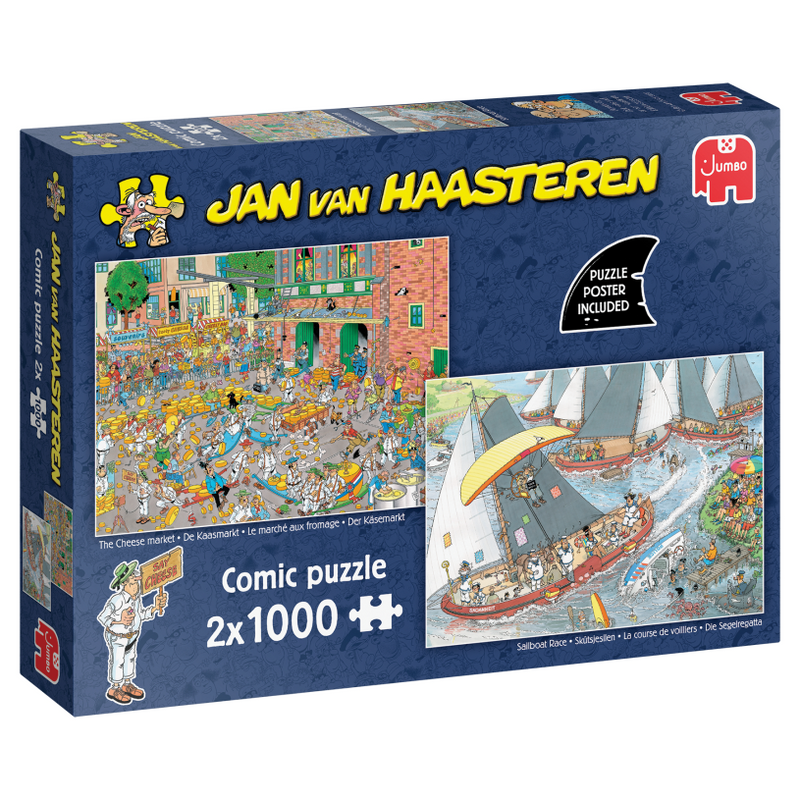 Load image into Gallery viewer, Jumbo puzzel 2x1000 st. jvh - de kaasmarkt skûtsjesilen
