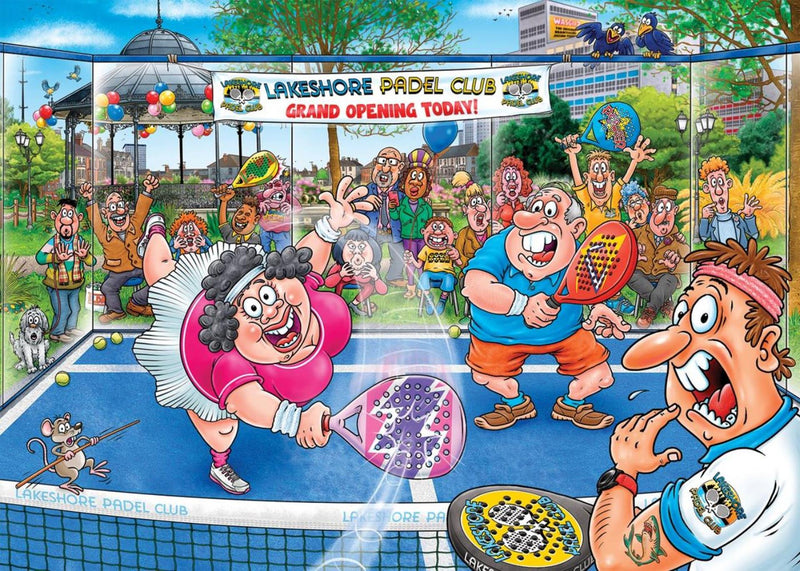 Load image into Gallery viewer, Jumbo wasgij original 49 - paniek op de padelbaan! - 1000 stukjes
