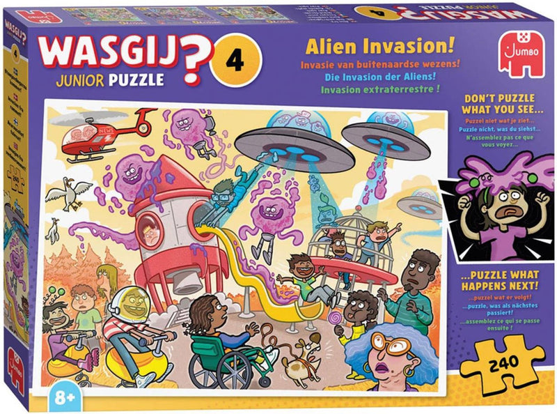 Load image into Gallery viewer, Jumbo wasgij junior 4 legpuzzel - alien invasie! - 240st.
