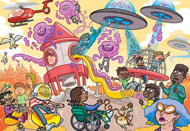 Jumbo wasgij junior 4 legpuzzel - alien invasie! - 240st.