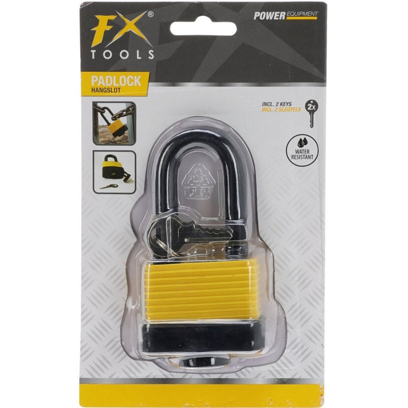 Load image into Gallery viewer, Fx tools hangslot met sleutel zwart geel
