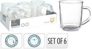 Excellent houseware theeglas gehard glas set van 6 stuks