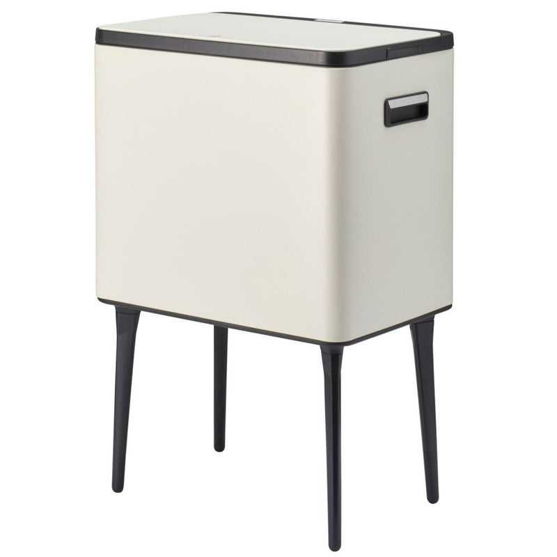 Afbeelding laden in galerijviewer, Excellent houseware afvalbak 35l metaal crème zwart
