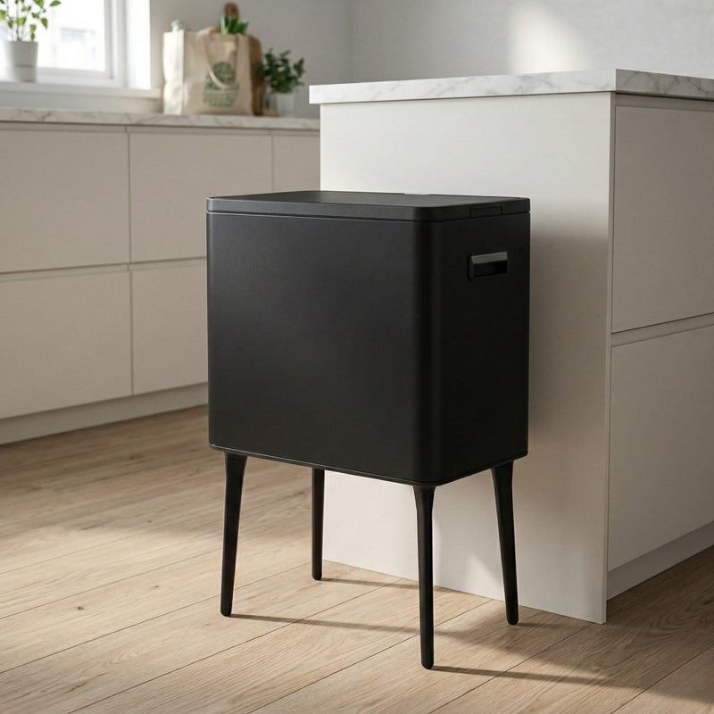 Afbeelding laden in galerijviewer, Excellent houseware afvalbak 35l metaal zwart

