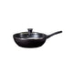 Excellent houseware wokpan met glazen deksel 28 cm zwart