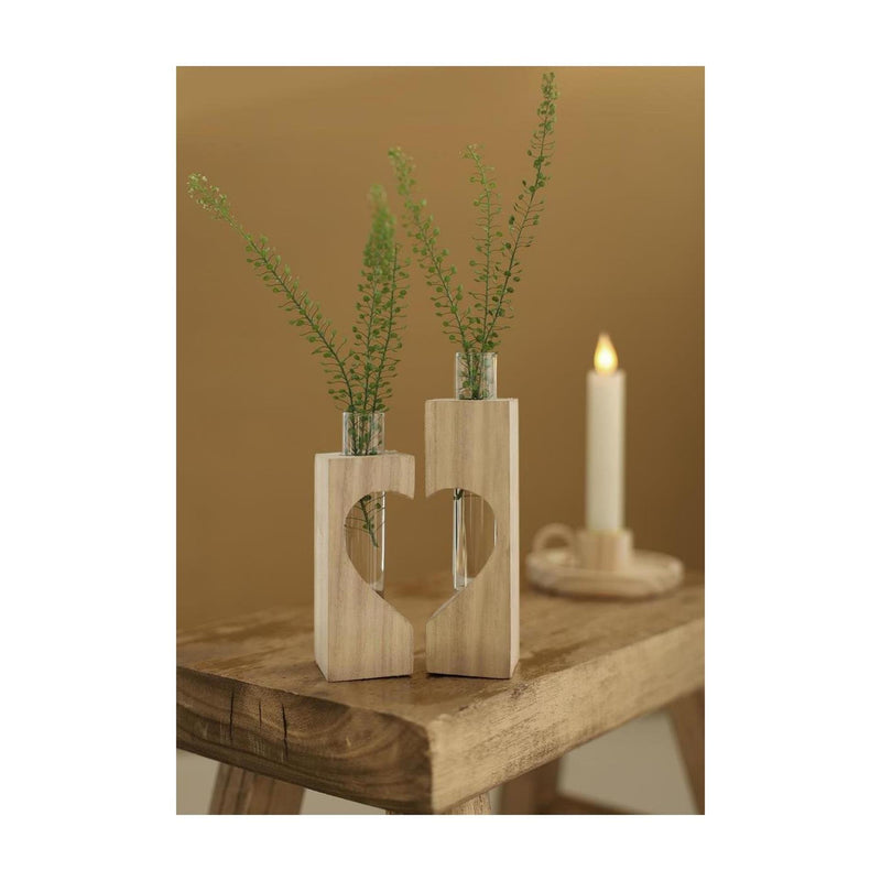 Load image into Gallery viewer, Ideas 4 seasons houten buishouder hart 4x4xh14,5cm set 2
