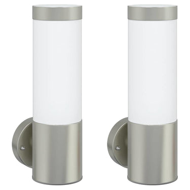 Vidaxl buiten wandlamp 2 pcs zilver 12 x 8,5 x 27 cm