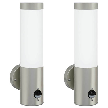 Vidaxl buiten wandlamp 2 pcs zilver 12 x 8,5 x 29 cm
