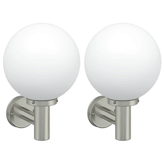 Vidaxl buiten wandlamp 2 pcs zilver 28 x 25 x 38 cm