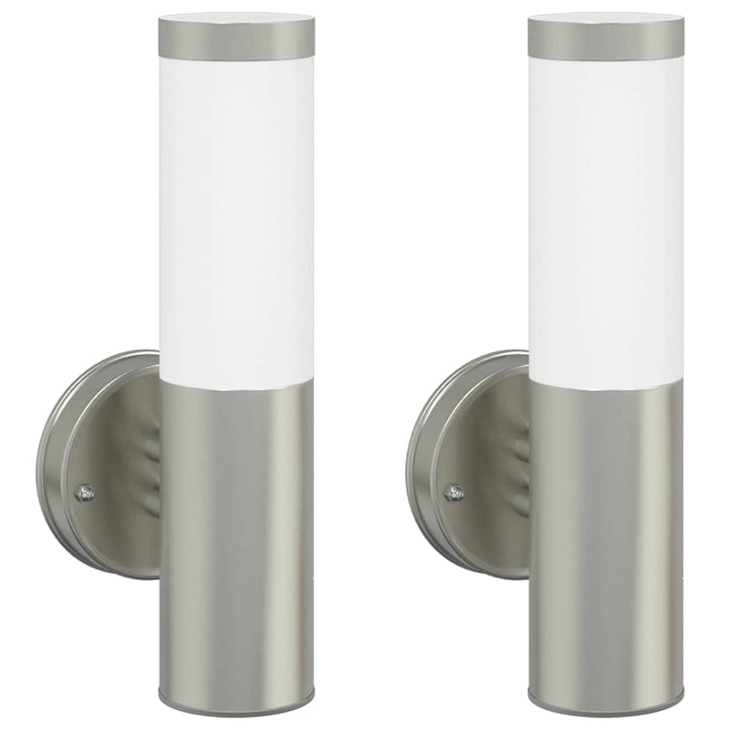 Load image into Gallery viewer, Vidaxl buiten wandlamp 2 pcs zilver 15 x 7,5 x 33 cm
