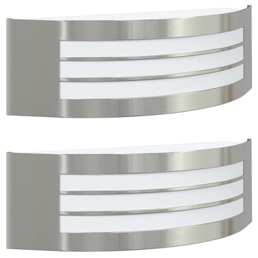 Vidaxl buiten wandlamp 2 pcs zilver 32 x 10 x 10 cm