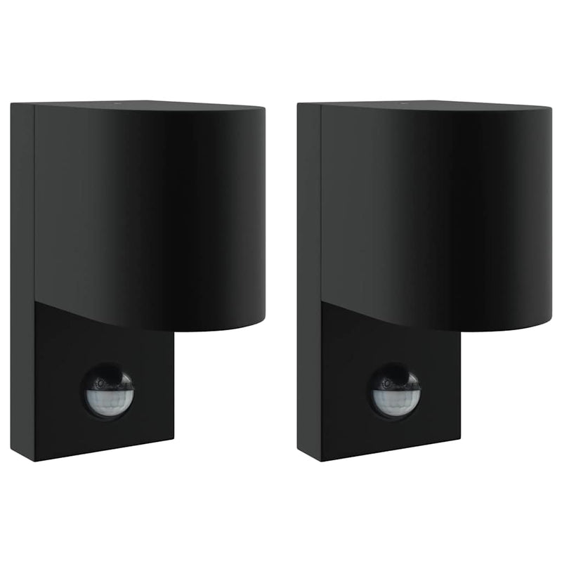 Load image into Gallery viewer, Vidaxl buiten wandlamp 2 pcs zwart 12 x 7 x 15 cm roestvrij staal
