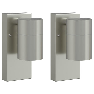 Vidaxl buiten wandlamp 2 pcs zilver 6,5 x 10,5 x 16 cm rvs en glas
