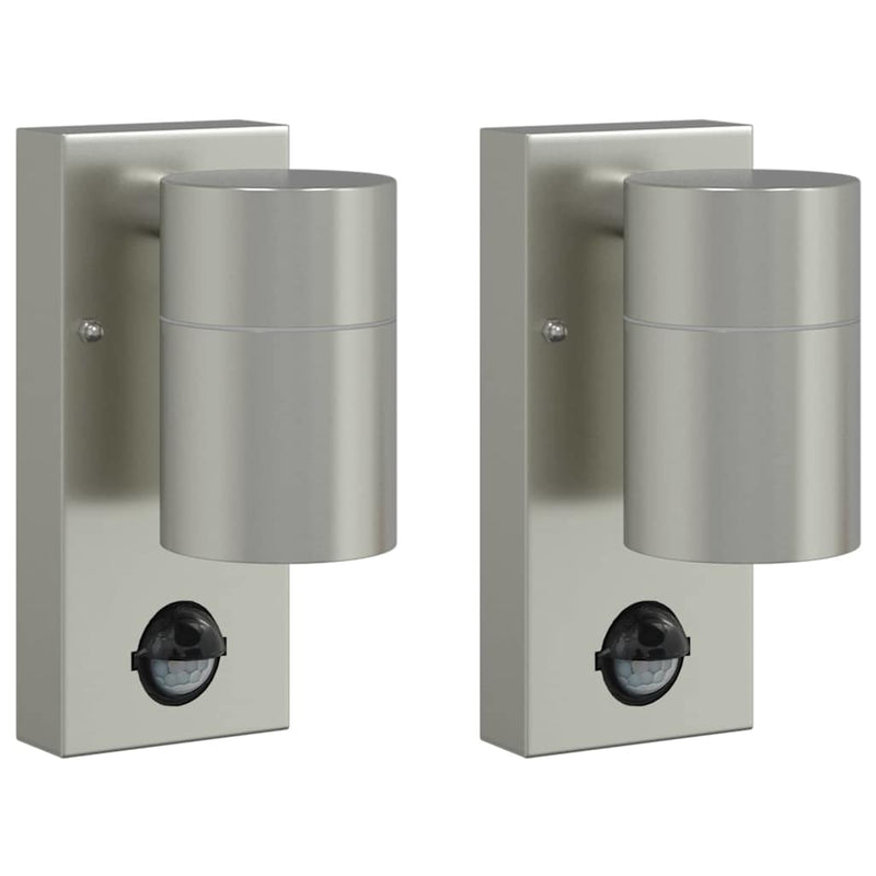 Load image into Gallery viewer, Vidaxl buiten wandlamp 2 pcs zilver 6,5 x 10,5 x 16 cm rvs en glas
