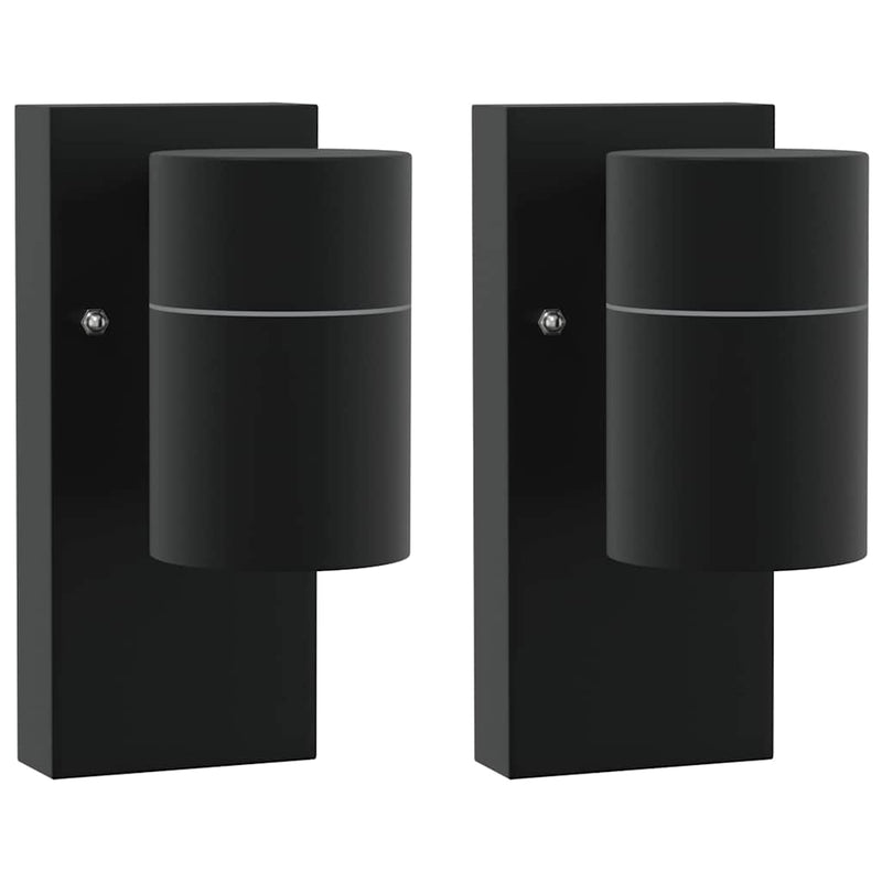 Load image into Gallery viewer, Vidaxl buiten wandlamp 2 pcs zwart 6,5 x 10,5 x 16 cm rvs en glas
