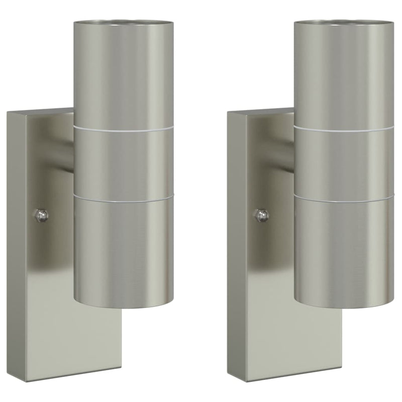 Load image into Gallery viewer, Vidaxl buiten wandlamp 2 pcs zilver 7 x 10 x 22 cm rvs en glas

