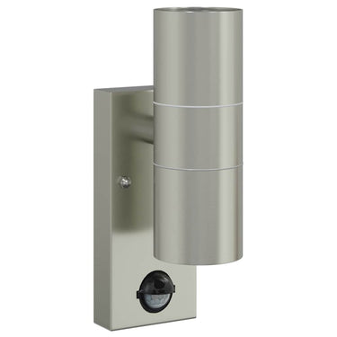 Vidaxl buiten wandlamp zilver 7 x 10 x 22 cm rvs en glas