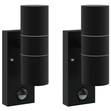 Vidaxl buiten wandlamp 2 pcs zwart 7 x 10 x 22 cm rvs en glas