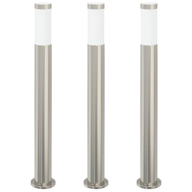Vidaxl bolderverlichting 3 stuks 80 cm rvs ip44