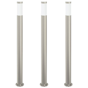 Vidaxl bolderverlichting 3 stuks 110 cm rvs ip44
