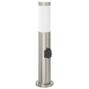 Vidaxl bolderarmatuur met stopcontact 50 cm rvs ip44