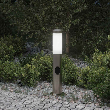 Vidaxl bolderarmatuur met stopcontact 50 cm rvs ip44