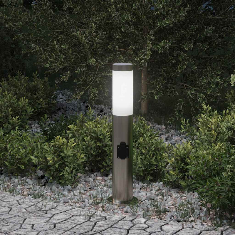 Load image into Gallery viewer, Vidaxl bolderarmatuur met stopcontact 50 cm rvs ip44
