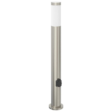 Vidaxl bolderarmatuur met stopcontact 80 cm rvs ip44