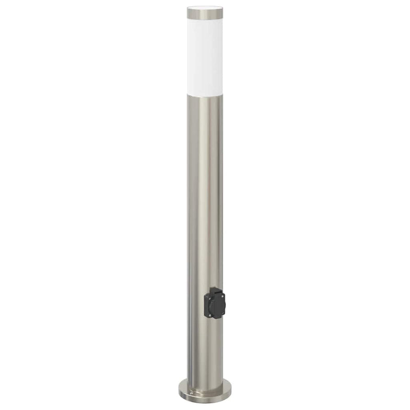 Load image into Gallery viewer, Vidaxl bolderarmatuur met stopcontact 80 cm rvs ip44
