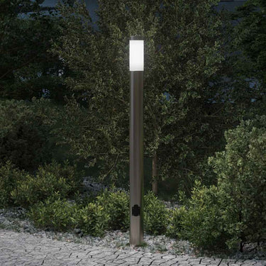 Vidaxl bolderarmatuur met stopcontact 110 cm rvs ip44