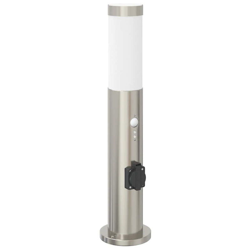 Load image into Gallery viewer, Vidaxl bolderverlichting met sensor en stopcontact 50 cm roestvrij staal ip44
