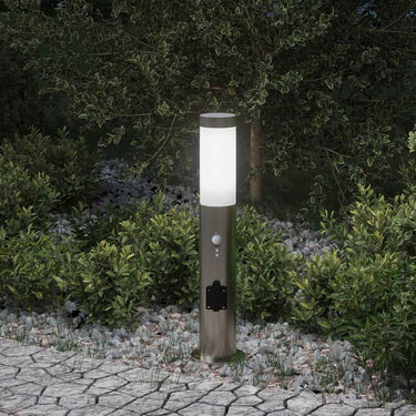 Vidaxl bolderverlichting met sensor en stopcontact 50 cm roestvrij staal ip44