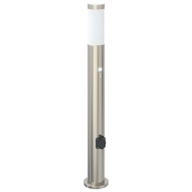 Vidaxl bolderarmatuur met sensor en stopcontact 80 cm roestvrij staal ip44
