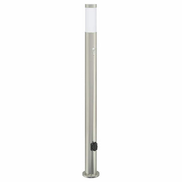 Vidaxl bolderarmatuur met sensor en stopcontact 110 cm roestvrij staal ip44