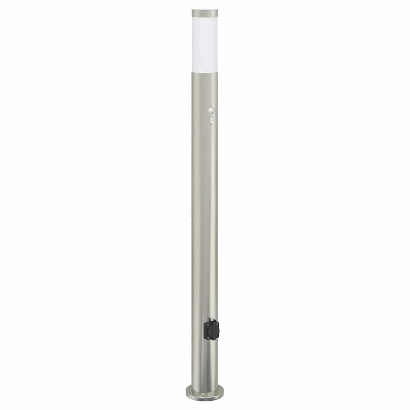 Load image into Gallery viewer, Vidaxl bolderarmatuur met sensor en stopcontact 110 cm roestvrij staal ip44
