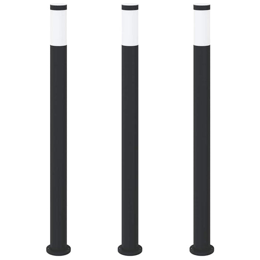 Vidaxl bolderverlichting 3 stuks 110 cm rvs ip44
