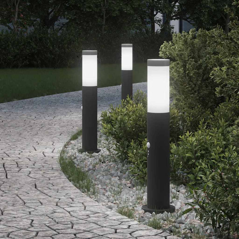 Load image into Gallery viewer, Vidaxl bolderverlichting met sensor 3 stuks 50 cm rvs ip44
