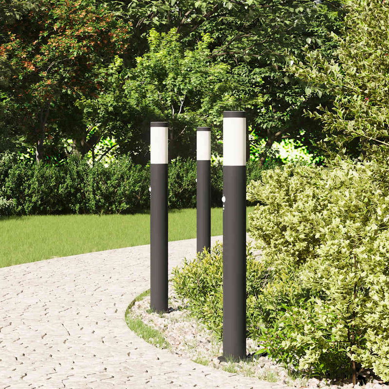 Load image into Gallery viewer, Vidaxl bolderverlichting met sensor 3 stuks 80 cm rvs ip44
