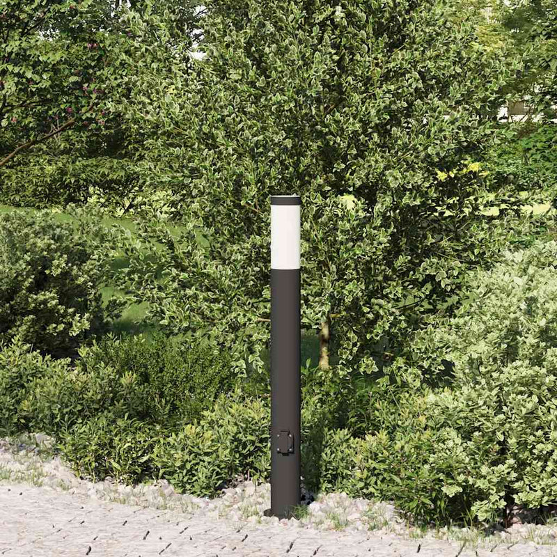 Load image into Gallery viewer, Vidaxl bolderarmatuur met stopcontact 80 cm rvs ip44

