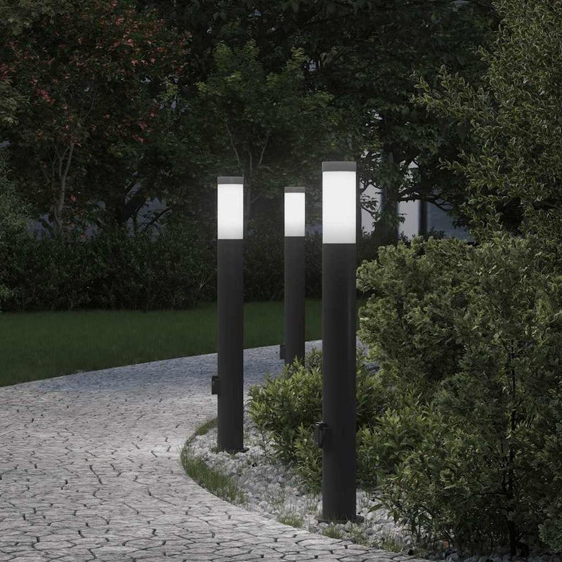 Load image into Gallery viewer, Vidaxl bolderverlichting met stopcontact 3 stuks 80 cm roestvrij staal ip44
