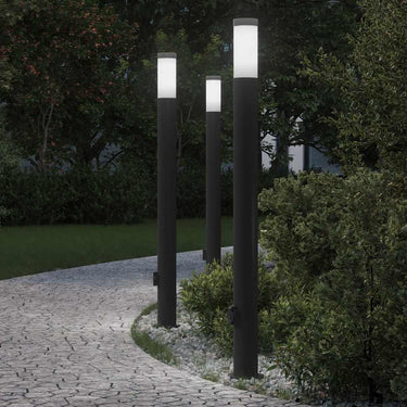 Vidaxl bolderverlichting met stopcontact 3 stuks 110 cm roestvrij staal ip44