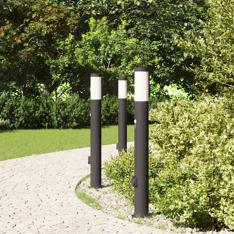 Load image into Gallery viewer, Vidaxl bolderverlichting met sensor en stopcontact 3 stuks 80 cm roestvrij staal ip44
