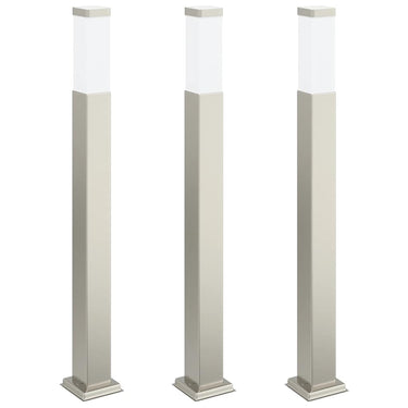 Vidaxl bolderverlichting 3 stuks 80 cm rvs ip44
