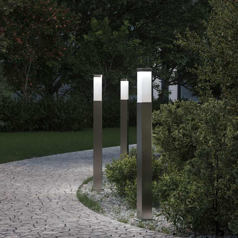 Load image into Gallery viewer, Vidaxl bolderverlichting 3 stuks 80 cm rvs ip44
