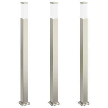 Vidaxl bolderverlichting 3 stuks 110 cm rvs ip44